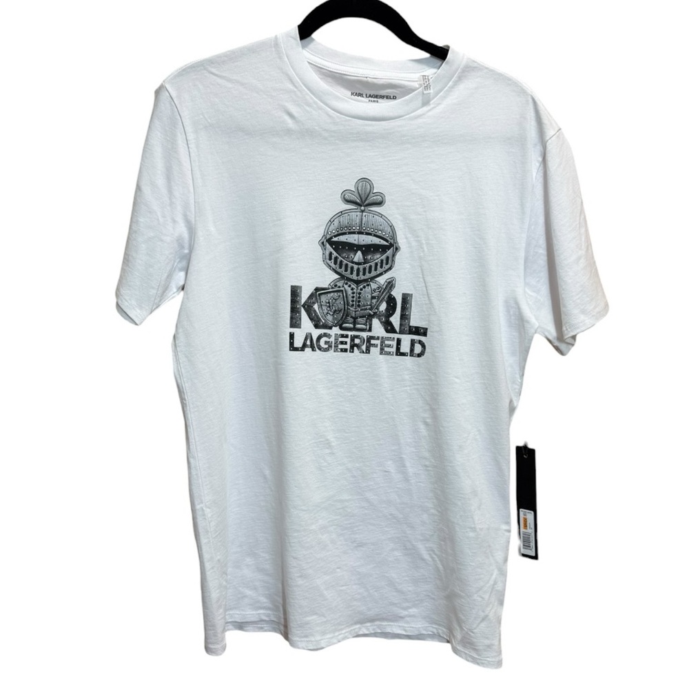 Karl Lagerfeld Paris Armor Karl Graphic Tee White Size Small NWT